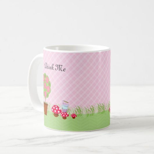 Alice und ihr Tea-Party Kaffeetasse (Vorderseite Links)