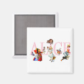 ALICE UND IHRE FREUNDE IN WONDERLAND MAGNET (Vorderseite/Rückseite)