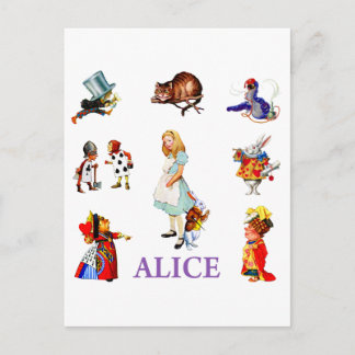 Alice und ihre Freunde in Wonderland Postkarte