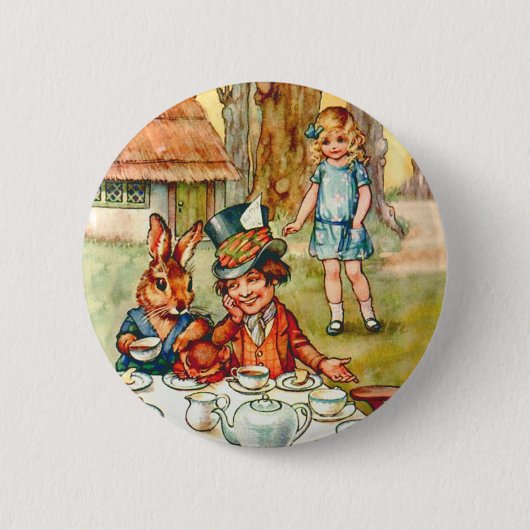 ALICE UND MAD HATTER'S TEA-PARTY BUTTON (Vorderseite)