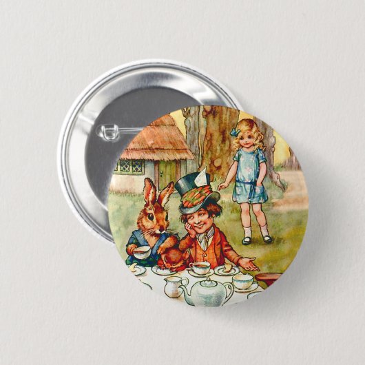 ALICE UND MAD HATTER'S TEA-PARTY BUTTON (Vorne & Hinten)
