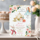 Alice und Rabbit Birthday Tea Party Einladung