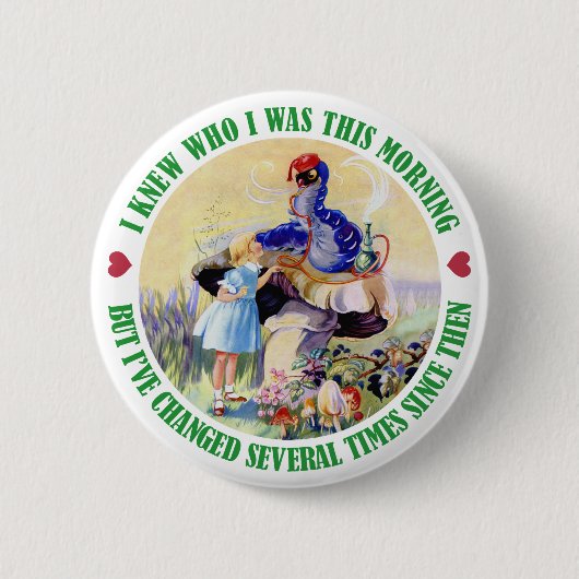 ALICE UND RAUPE BUTTON (Vorderseite)