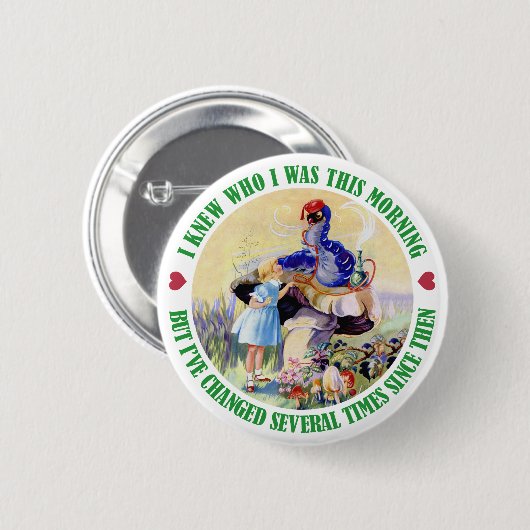 ALICE UND RAUPE BUTTON (Vorne & Hinten)