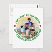 ALICE UND RAUPE POSTKARTE (Vorne/Hinten)