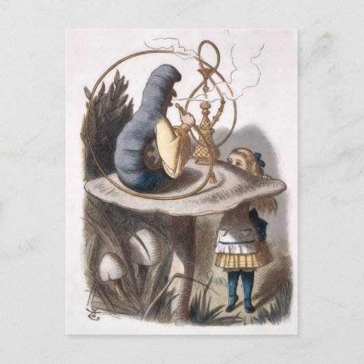 ALICE und Raupe Postkarte (Vorderseite)