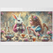 Alice und White Rabbit Fantasy Teatime Decoupage Seidenpapier (Vorderseite)
