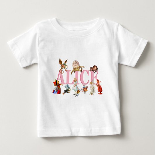 Alice und Wunderland und Freunde. Baby T-shirt (Vorderseite)