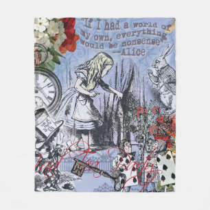 Alice Unsinn Vorhang Wunderland Klassiker Fleecedecke