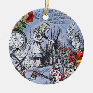 Alice Unsinn Vorhang Wunderland Klassiker Keramik Ornament