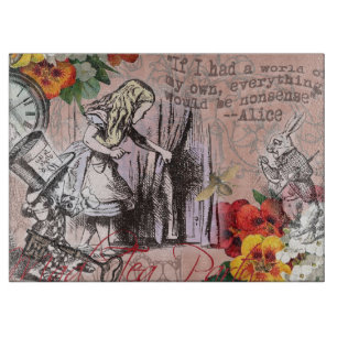 Alice Unsinn Vorhang Wunderland Klassiker Schneidebrett
