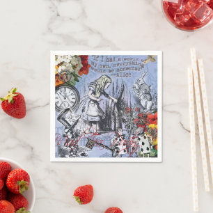 Alice Unsinn Vorhang Wunderland Klassiker Serviette