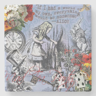 Alice Unsinn Vorhang Wunderland Klassiker Steinuntersetzer