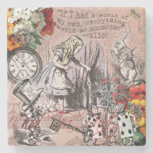 Alice Unsinn Vorhang Wunderland Klassiker Steinuntersetzer