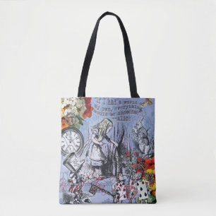 Alice Unsinn Vorhang Wunderland Klassiker Tasche