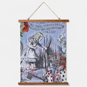 Alice Unsinn Vorhang Wunderland Klassiker Wandteppich Mit Holzrahmen