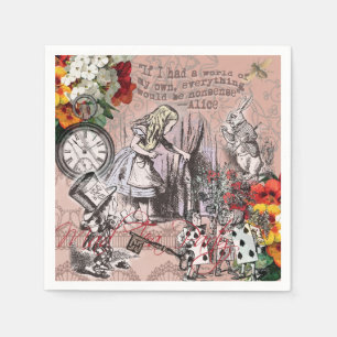 Alice Unsinn Wunderland Vorhang Serviette