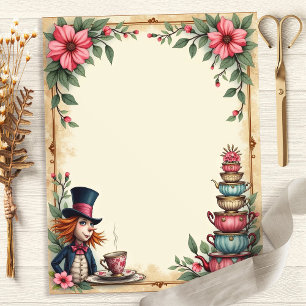 Alice Verrückter Hatter Teetassen Stapel Scrapbook