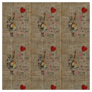 Alice, verrückter Hutter & Kaninchen Vintage-Colla Stoff