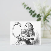 Alice versucht Krocket mit einem Flamingo zu spiel Postkarte (Stehend Vorderseite)