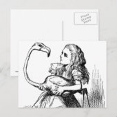 Alice versucht Krocket mit einem Flamingo zu spiel Postkarte (Vorne/Hinten)