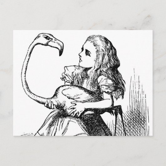 Alice versucht Krocket mit einem Flamingo zu spiel Postkarte (Vorderseite)