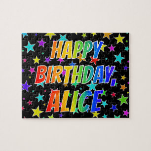 "ALICE" Vorname, Spaß "GLÜCKLICHER GEBURTSTAG" Puzzle