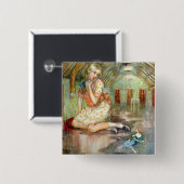 Alice wächst zu groß für das Haus im Wunderland Button (Vorne & Hinten)