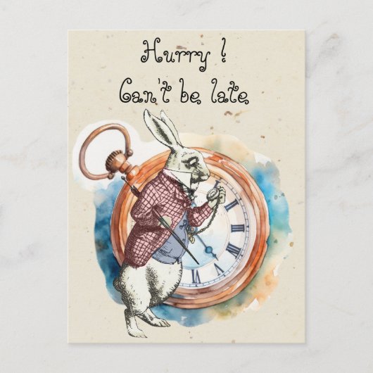 Alice - Weißes Kaninchen 1865 Postkarte (Vorderseite)