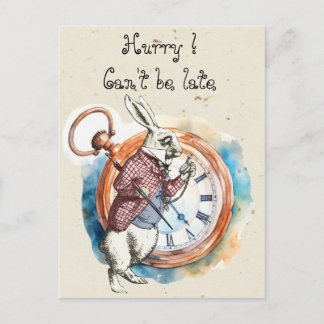 Alice - Weißes Kaninchen 1865 Postkarte