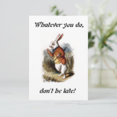 Alice - Weißes Kaninchen Einladung (Stehend Vorderseite)