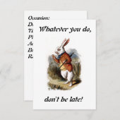 Alice - Weißes Kaninchen Einladung (Vorne/Hinten)