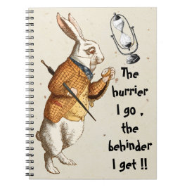 Alice - Weißes Kaninchen - Stundenglas 1865 Notizblock