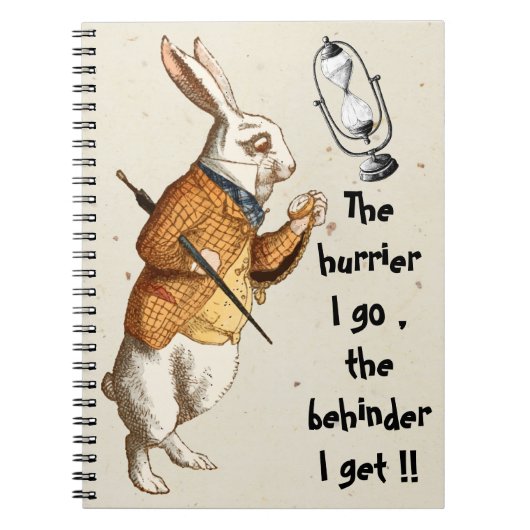 Alice - Weißes Kaninchen - Stundenglas 1865 Notizblock (Vorderseite)