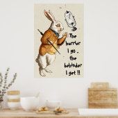Alice - Weißes Kaninchen - Stundenglas 1865 Poster (Küche)