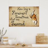 Alice - Weißes Kaninchen - Wie lange ist ewig? Poster (Küche)