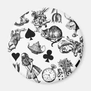 Alice Weißes Kaninchen Wunderland Klassiker Magnet