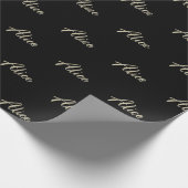 Alice white gold Handwriting Geschenkpapier (Ecke)