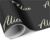 Alice white gold Handwriting Geschenkpapier (Rolleneckpunkt)
