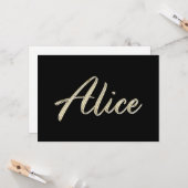 Alice white gold Handwriting Karte (Vorderseite/Rückseite Beispiel)