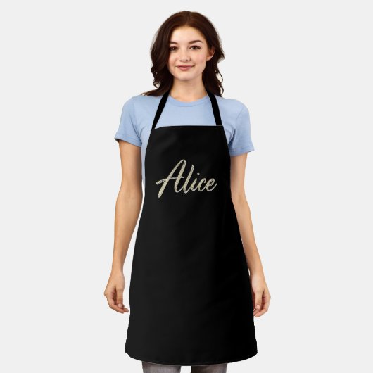 Alice white gold Handwriting Küchenschürze Schürze (Getragen)