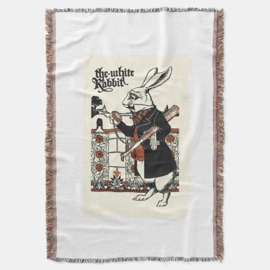 Alice White Rabbit Classic Wonderland Decke (Vorderseite Vertikal)