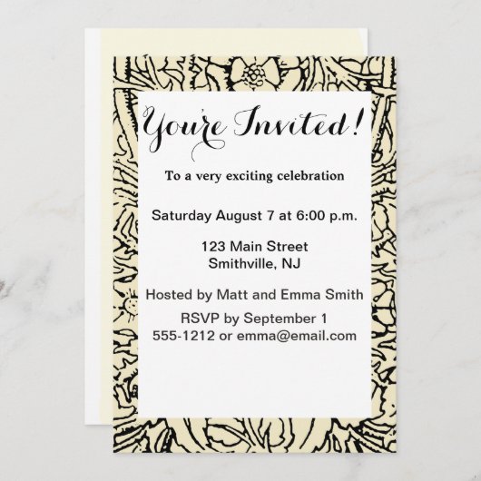 Alice White Rabbit Classic Wonderland Einladung (Vorne/Hinten)