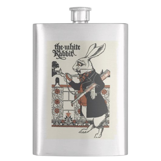Alice White Rabbit Classic Wonderland Flachmann (Vorderseite)
