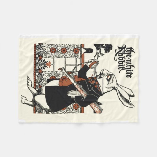 Alice White Rabbit Classic Wonderland Fleecedecke (Vorderseite (Horizontal))