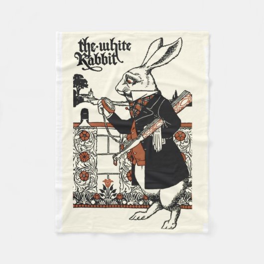 Alice White Rabbit Classic Wonderland Fleecedecke (Vorderseite)