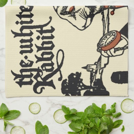 Alice White Rabbit Classic Wonderland Geschirrtuch (Gefaltet)