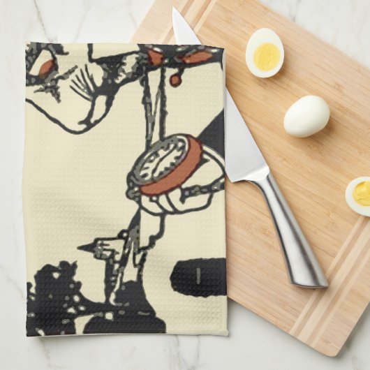 Alice White Rabbit Classic Wonderland Geschirrtuch (Viertel Falte)