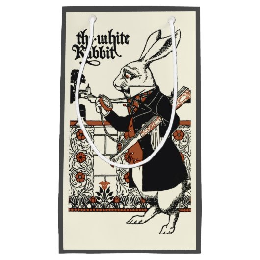 Alice White Rabbit Classic Wonderland Kleine Geschenktüte (Vorderseite)