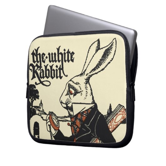Alice White Rabbit Classic Wonderland Laptopschutzhülle (Vorderseite Links)
